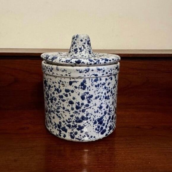 Unique Vintage Stoneware Croc Canister Jar Butter Dish Planter - Picture 1 of 9